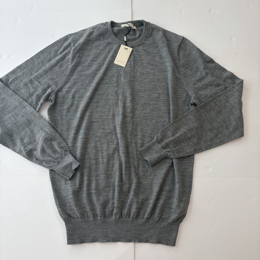 SUITSUPPLY Merino Wool Crewneck Pullover Sweater Medium Long Sleeve Gray New